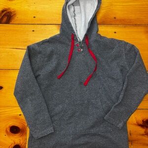 Pajamagram Gray Hoodie XSP Petite Red Drawstring